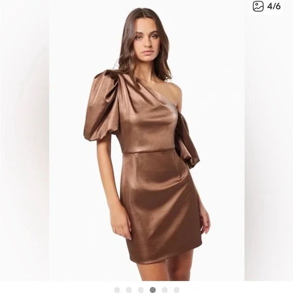 Elliatt | Dresses | Elliatt Oneshoulder Bronze Dress | Poshmark